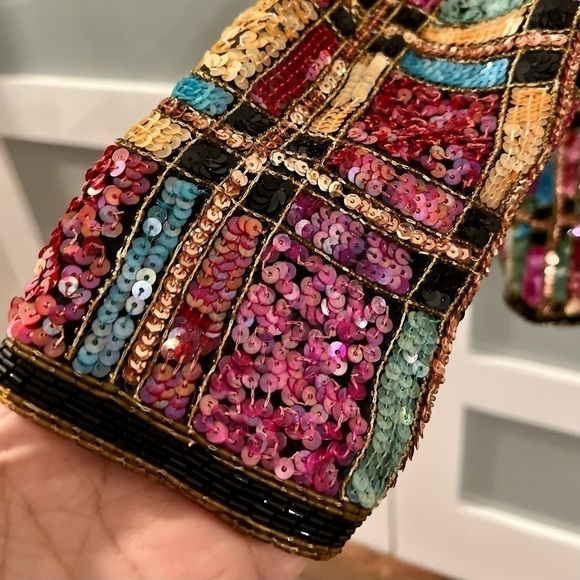 𝅺lawrence KAZAR New York silk sequin jacket. Size S - Picture 7 of 12